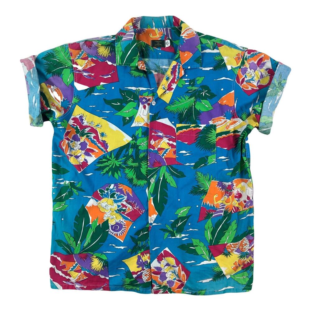 Vintage Clothiers & Company Hawaiian Islands Aloha Men's Cotton Shirt Size XL/L